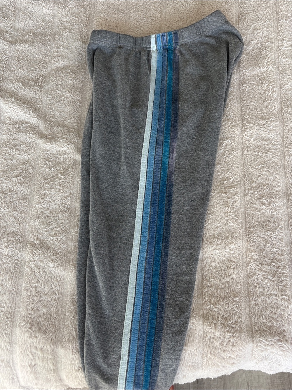 Aviator nation  Grey Sweatpants with Blue Side Stripes size large